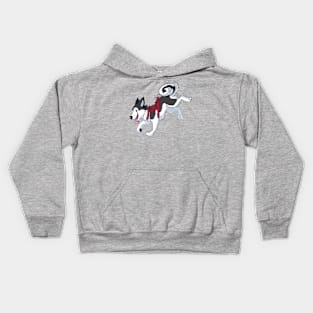 Grey Husky Running Kids Hoodie